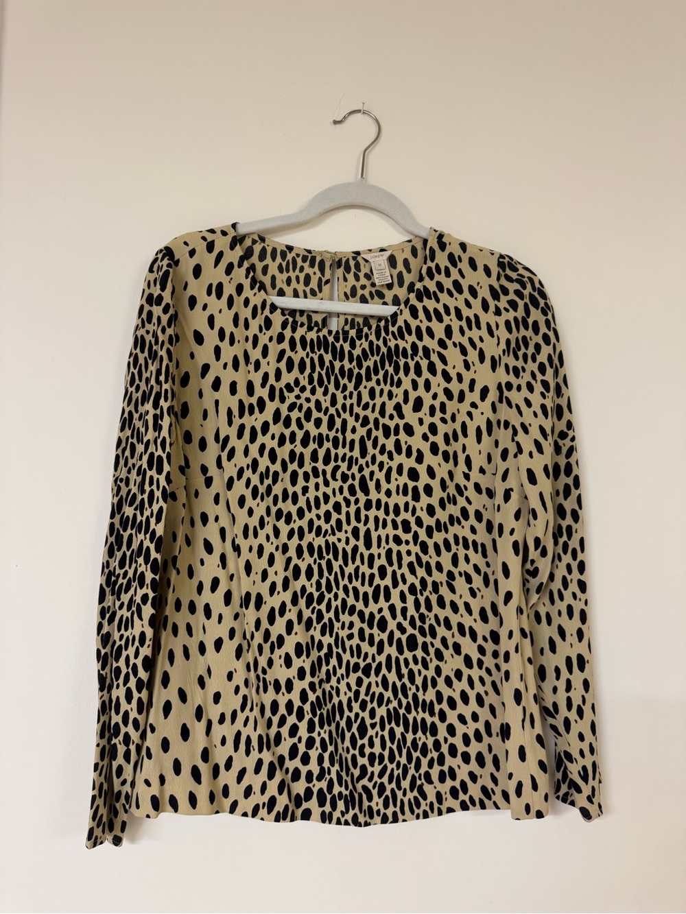 J. Crew Animal Print Long Sleeve Blouse